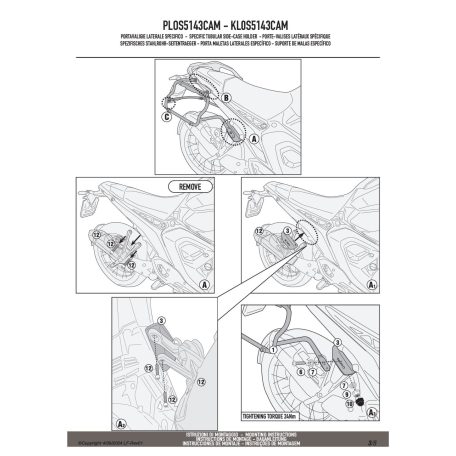 Oldaldoboz tartó cső BMW R 1300 GS (2024-2025) GIVI Trekker Outback dobozhoz