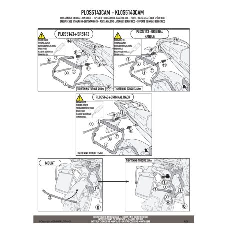 Oldaldoboz tartó cső BMW R 1300 GS (2024-2025) GIVI Trekker Outback dobozhoz