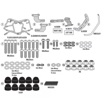   Oldaldoboz tartó cső BMW F 900 GS (2024-2026) GIVI Trekker Outback dobozhoz