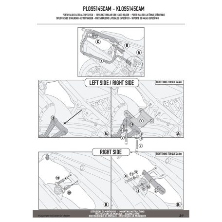 Oldaldoboz tartó cső BMW F 900 GS (2024-2025) GIVI Trekker Outback dobozhoz