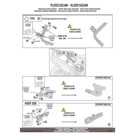 Oldaldoboz tartó cső BMW F 900 GS (2024-2025) GIVI Trekker Outback dobozhoz