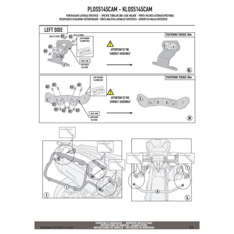 Oldaldoboz tartó cső BMW F 900 GS (2024-2025) GIVI Trekker Outback dobozhoz