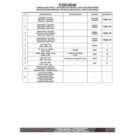 Oldaldoboz tartó cső BMW R 1300 GS Adventure (2025) GIVI Trekker Outback dobozhoz