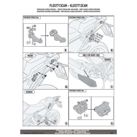 Oldaldoboz tartó cső KTM 1290 Super Adventure R / S (2021-2025) GIVI Trekker Outback dobozhoz