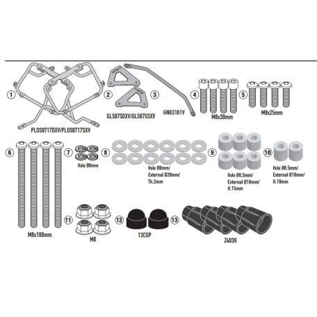Oldaldoboz tartó cső BENELLI TRK702 (2023-2025), BENELLI TRK702 X (2023-2025) GIVI Trekker Outback dobozhoz