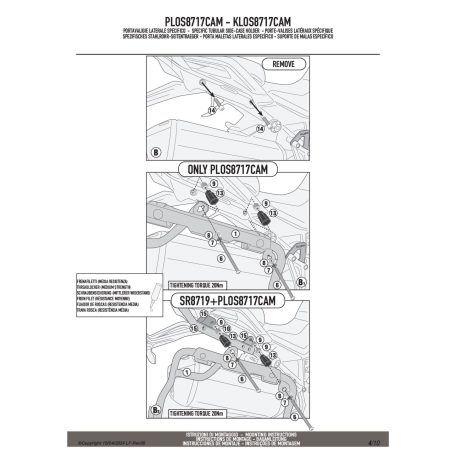Oldaldoboz tartó cső BENELLI TRK702 (2023-2025), BENELLI TRK702 X (2023-2025) GIVI Trekker Outback dobozhoz