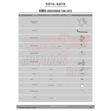 Oldaldoboz tartó cső Honda Crosstourer 1200 / Crosstourer 1200 DCT (2012-2018) GIVI