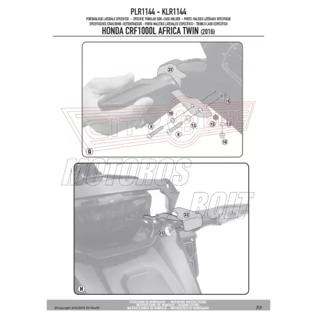 Oldaldoboz tartó cső Honda CRF 1000 L Africa Twin (2016-2017) GIVI Trekker Outback dobozhoz