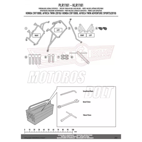 Oldaldoboz tartó cső Honda CRF 1000 L Africa Twin (2018) / Honda CRF 1000 L Africa Twin Adventure Sports (2018) GIVI