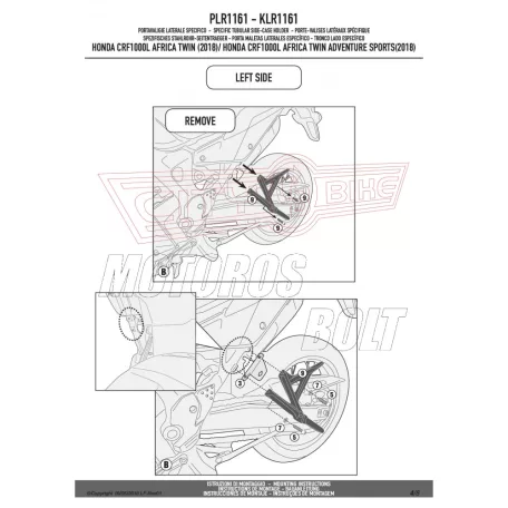 Oldaldoboz tartó cső Honda CRF 1000 L Africa Twin (2018) / Honda CRF 1000 L Africa Twin Adventure Sports (2018) GIVI