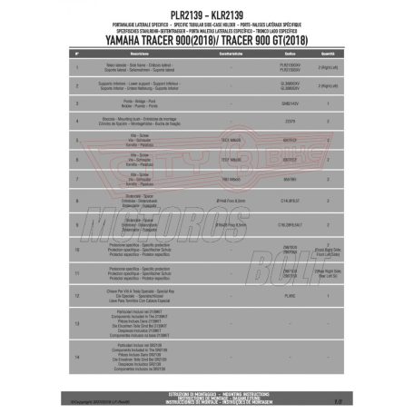 Oldaldoboz tartó cső Yamaha Tracer 900 / Tracer 900 GT (2018-2019) GIVI