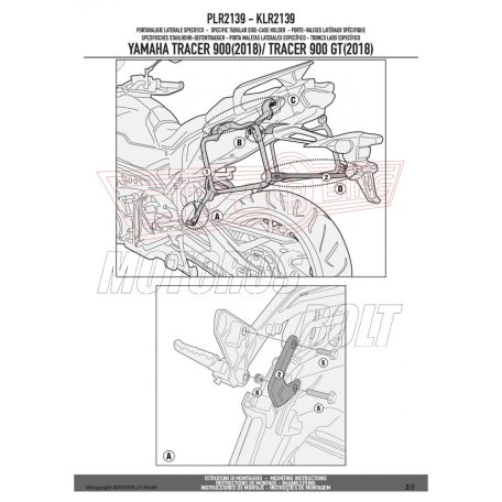 Oldaldoboz tartó cső Yamaha Tracer 900 / Tracer 900 GT (2018-2019) GIVI