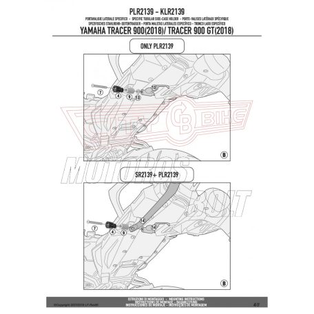 Oldaldoboz tartó cső Yamaha Tracer 900 / Tracer 900 GT (2018-2019) GIVI