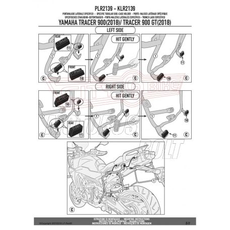 Oldaldoboz tartó cső Yamaha Tracer 900 / Tracer 900 GT (2018-2019) GIVI