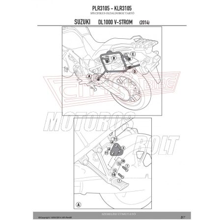 Oldaldoboz tartó cső SUZUKI DL 1000 V-STROM (14-16) / Suzuki DL 1000 V-Strom (2017-2018) GIVI