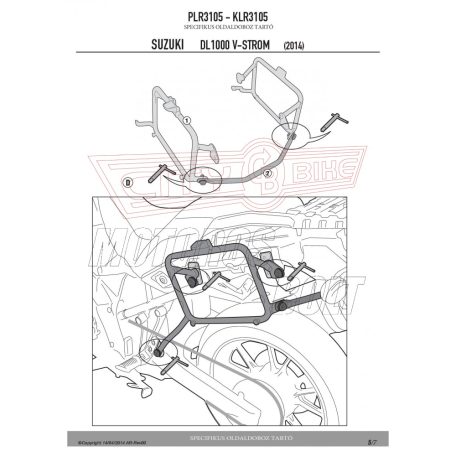 Oldaldoboz tartó cső SUZUKI DL 1000 V-STROM (14-16) / Suzuki DL 1000 V-Strom (2017-2018) GIVI