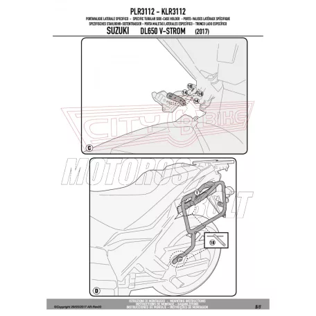 Oldaldoboz tartó cső Suzuki DL 650 V-Strom (2017-2024) GIVI