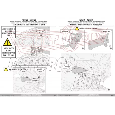 Oldaldoboz tartó cső Kawasaki Versys 1000/SE (2019-2024) GIVI