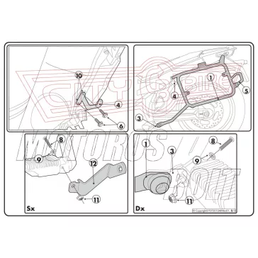   Oldaldoboz tartó cső BMW F 650 GS (08-17) / F 700 GS (13-17) / F 800 GS (08-17) GIVI