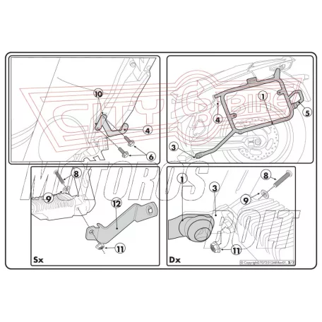 Oldaldoboz tartó cső BMW F 650 GS (08-17) / F 700 GS (13-17) / F 800 GS (08-17) GIVI