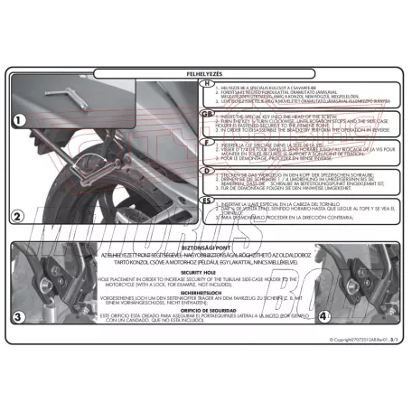 Oldaldoboz tartó cső BMW F 650 GS (08-17) / F 700 GS (13-17) / F 800 GS (08-17) GIVI