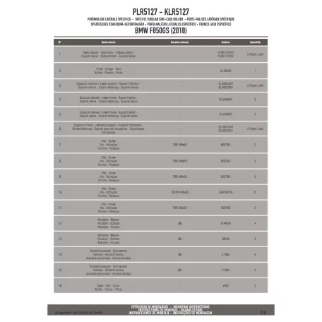 Oldaldoboz tartó cső BMW F 750 GS (2018-2019), (2020-2023) / BMW F 850 GS (2018-2019), (2020-2023) / F850 GS ADVENTURE (2019-2023) GIVI
