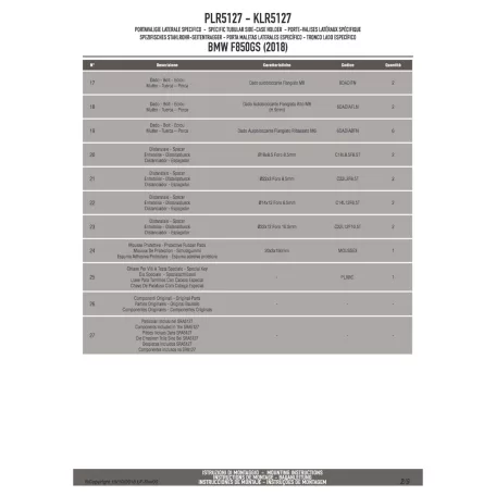 Oldaldoboz tartó cső BMW F 750 GS (2018-2019), (2020-2023) / BMW F 850 GS (2018-2019), (2020-2023) / F850 GS ADVENTURE (2019-2023) GIVI