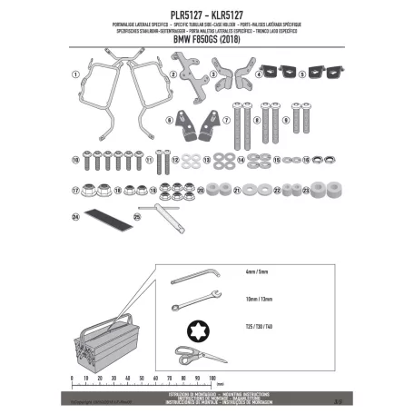 Oldaldoboz tartó cső BMW F 750 GS (2018-2019), (2020-2023) / BMW F 850 GS (2018-2019), (2020-2023) / F850 GS ADVENTURE (2019-2023) GIVI