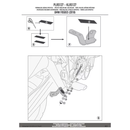 Oldaldoboz tartó cső BMW F 750 GS (2018-2019), (2020-2023) / BMW F 850 GS (2018-2019), (2020-2023) / F850 GS ADVENTURE (2019-2023) GIVI