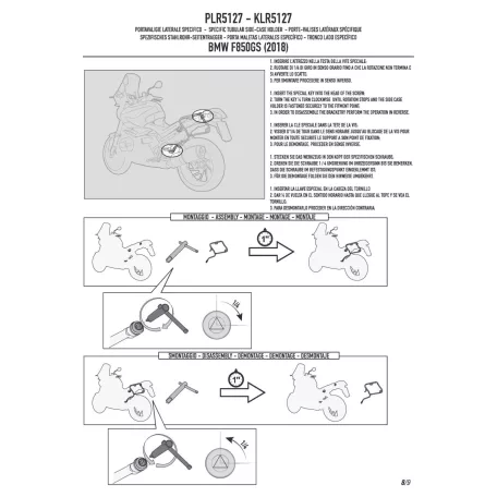 Oldaldoboz tartó cső BMW F 750 GS (2018-2019), (2020-2023) / BMW F 850 GS (2018-2019), (2020-2023) / F850 GS ADVENTURE (2019-2023) GIVI
