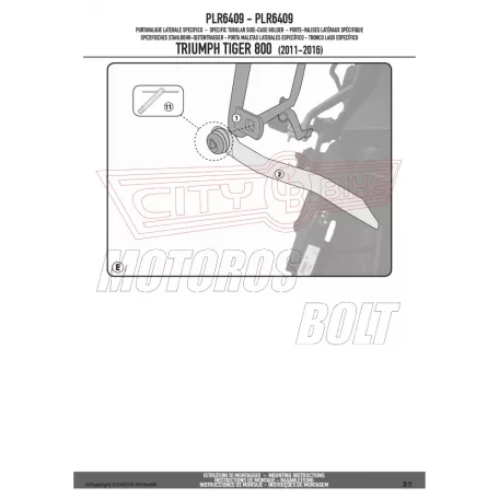 Oldaldoboz tartó cső TRIUMPH TIGER 800 / TIGER 800 XC / TIGER XR (2011-2017) GIVI