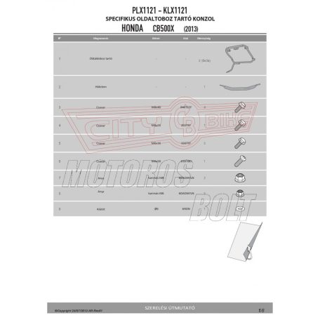 Oldaldoboz tartó cső HONDA CB 500 X (13-18) GIVI