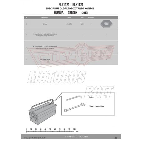 Oldaldoboz tartó cső HONDA CB 500 X (13-18) GIVI
