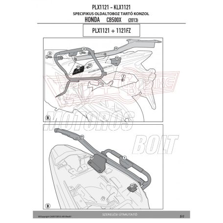 Oldaldoboz tartó cső HONDA CB 500 X (13-18) GIVI