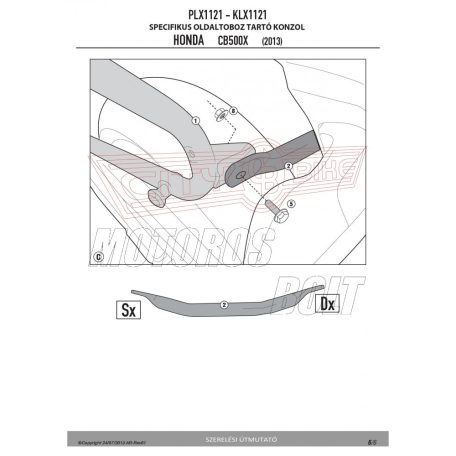 Oldaldoboz tartó cső HONDA CB 500 X (13-18) GIVI