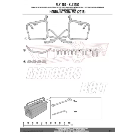 Oldaldoboz tartó cső Honda Integra 750 (2016-2018) GIVI