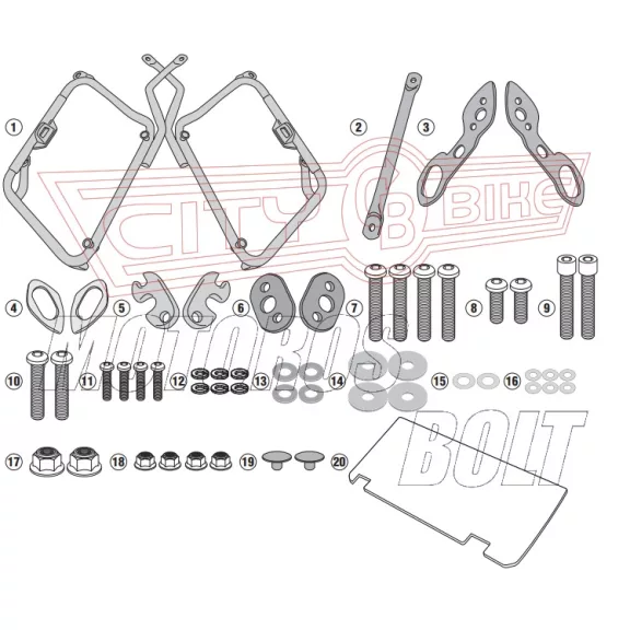 Oldaldoboz tartó cső Honda CB 500 X (2019-2023)/ NX 500 (2024-2025) GIVI Oldaldoboz tartó cső Honda CB 500 X (2019-2023)/ NX 500 (2024-2025) GIVI