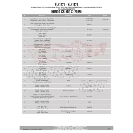 Oldaldoboz tartó cső Honda CB 500 X (2019-2023)/ NX 500 (2024) GIVI