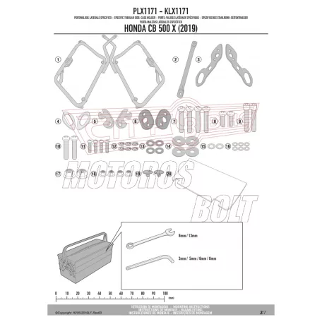 Oldaldoboz tartó cső Honda CB 500 X (2019-2023)/ NX 500 (2024) GIVI