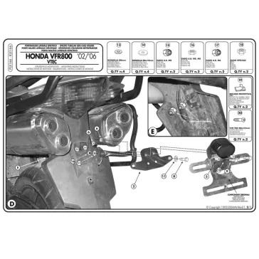 Oldaldoboz tartó cső Honda VFR 800 VTECH (02-11) GIVI