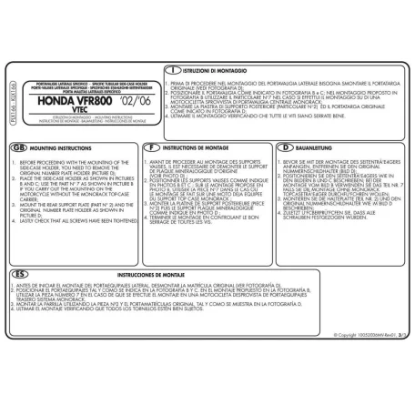 Oldaldoboz tartó cső Honda VFR 800 VTECH (02-11) GIVI