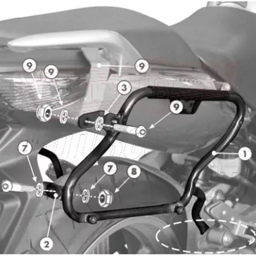  Oldaldoboz tartó cső Honda CBF 500 (04-12) / Honda CBF 600S/ CBF 600N (04-12) / Honda CBF 1000 / ABS (06-09) GIVI