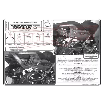   Oldaldoboz tartó cső Honda CBF 500 (04-12) / Honda CBF 600S/ CBF 600N (04-12) / Honda CBF 1000 / ABS (06-09) GIVI