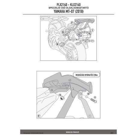 Oldaldoboz tartó cső YAMAHA MT-07 (2018-2019) GIVI