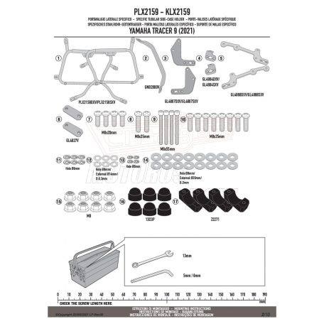 Oldaldoboz tartó cső YAMAHA TRACER 9 / TRACER 9 GT (21-24) GIVI