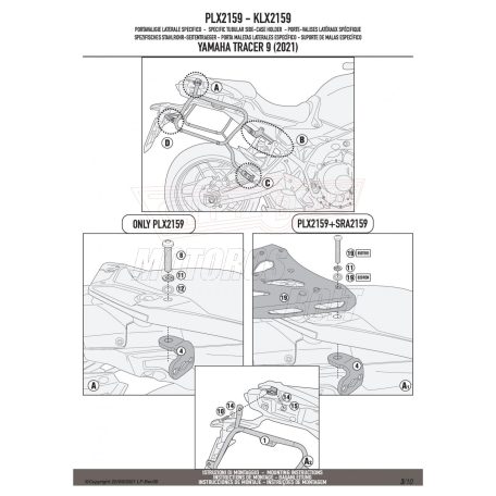 Oldaldoboz tartó cső YAMAHA TRACER 9 / TRACER 9 GT (21-24) GIVI