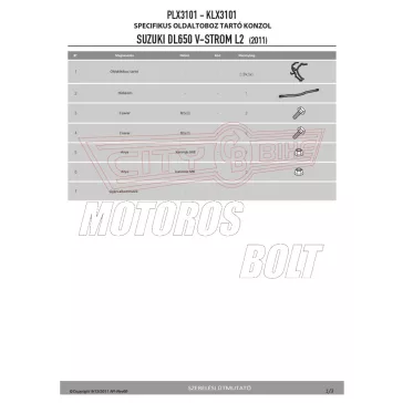   Oldaldoboz tartó cső Suzuki DL 650 V-Strom L2-L3-L4-L5-L6 (11-16) GIVI