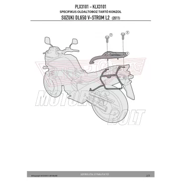   Oldaldoboz tartó cső Suzuki DL 650 V-Strom L2-L3-L4-L5-L6 (11-16) GIVI