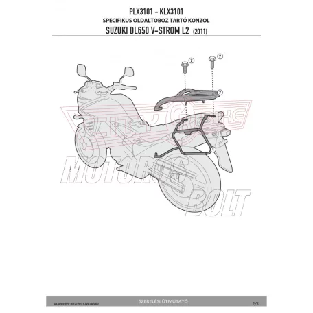 Oldaldoboz tartó cső Suzuki DL 650 V-Strom L2-L3-L4-L5-L6 (11-16) GIVI