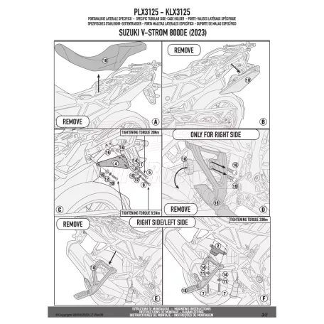 Oldaldoboz tartó cső GIVI SUZUKI V-STROM 800 SE/DE (23-24)